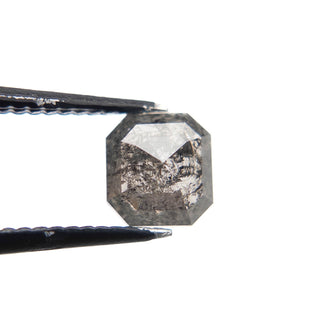Black speckled asscher diamond