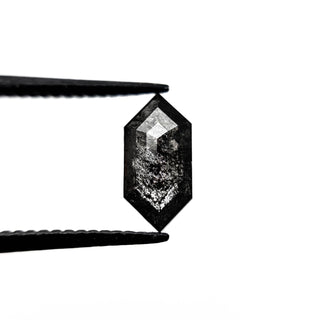 Black speckled elongated hexagon diamond