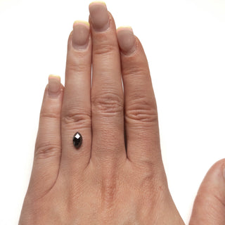 1.21 Carat Black Rose Cut Marquise Diamond