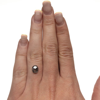 Salt and pepper oval diamond