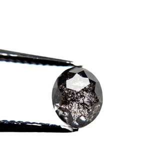 Salt and pepper oval diamond