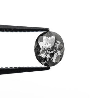 Salt and pepper oval diamond