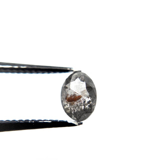 Salt and pepper oval diamond