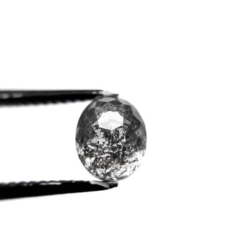 Salt and pepper oval diamond