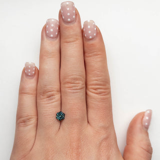 Natural teal hexagon sapphire