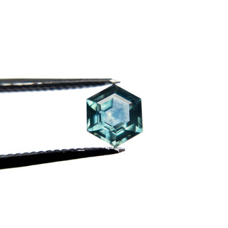 Teal blue hexagon sapphire