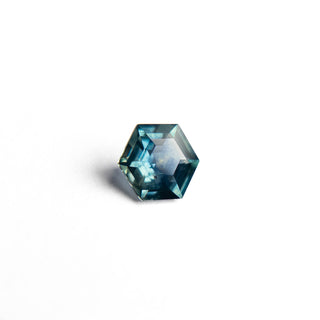 Teal blue hexagon sapphire