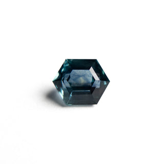 Teal blue hexagon sapphire