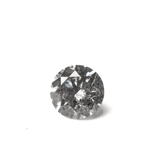 1.35 Carat Salt and Pepper Brilliant Cut Round Diamond featuring unique natural inclusions, handcrafted with eco-friendly and conflict free values, Dare to do diamonds differently.