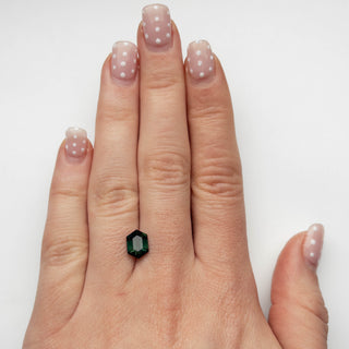 Teal green hexagon sapphire