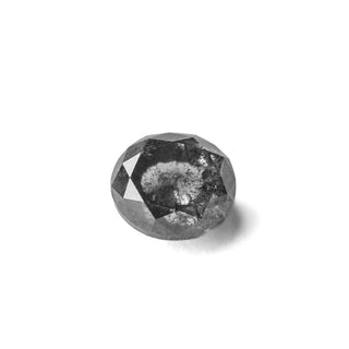 1.94 Carat Salt and Pepper Double Cut Oval Diamond displaying natural speckles and inclusions, handcrafted with eco-friendly, conflict free materials, unique jewelry designed in Washington state.