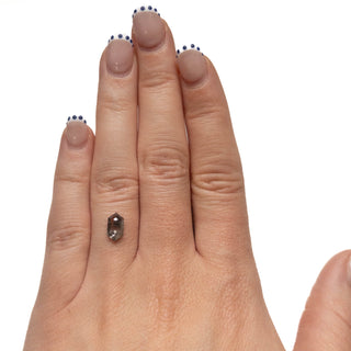 1.42 Carat Salt and Pepper Rose Cut Elongated Hexagon Diamond