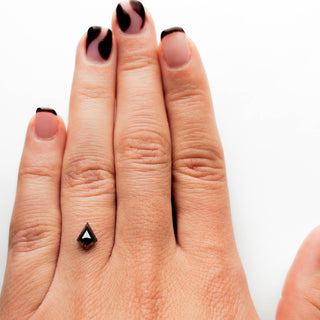.78 Carat Black Salt and Pepper Rose Cut Kite Diamond