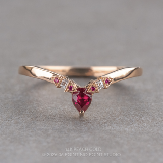 Azalea Wedding Ring, Ruby and Diamond, Loaf Band