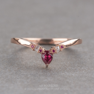 Azalea Wedding Ring, Ruby and Diamond, Loaf Band