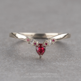 Azalea Wedding Ring, Ruby and Diamond, Loaf Band