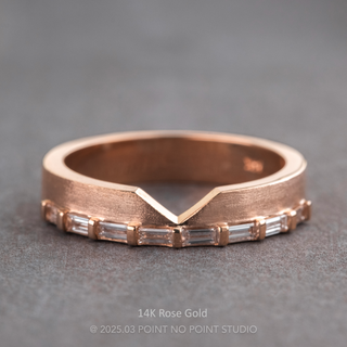 Ellipse Wedding Ring, Baguette Diamond, 4mm Matte Finish