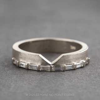 Baguette Diamond Ellipse Setting Wedding Ring, 4mm, Platinum, Matte Finish