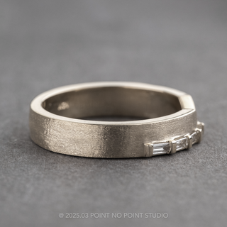 Baguette Diamond Ellipse Setting Wedding Ring, 4mm, Platinum, Matte Finish