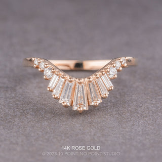 Large Wilhelmina Wedding Ring, 13 Diamond, Loaf Band