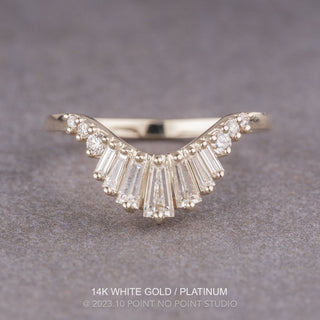 Large Wilhelmina Wedding Ring, 13 Diamond, Loaf Band