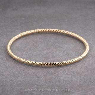 3mm Twisted 7 1/2" Bangle, 14k Yellow Gold