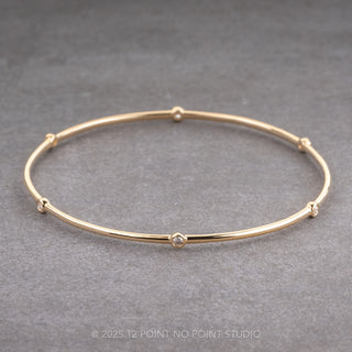 .25tcw Bezel Set Diamond 8" Bangle, 14k Yellow Gold