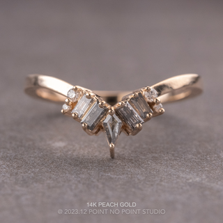Valentina Basket Wedding Ring, Salt and Pepper Kite, 9 Diamond, Square Band