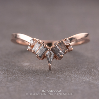 Valentina Basket Wedding Ring, Salt and Pepper Kite, 9 Diamond, Square Band