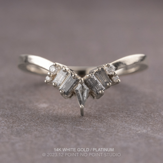 Valentina Basket Wedding Ring, Salt and Pepper Kite, 9 Diamond, Square Band