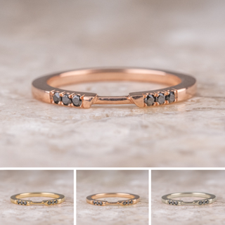 Harper Wedding Ring Cuff, 6 Black Diamond