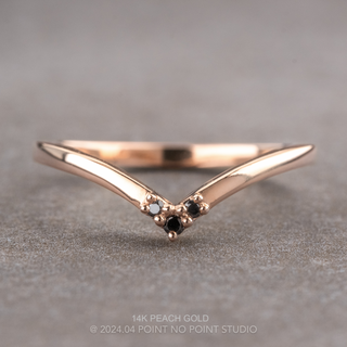 Quinn Wedding Ring, 3 Black Diamond, Loaf Band