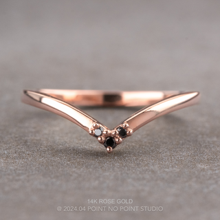 Quinn Wedding Ring, 3 Black Diamond, Loaf Band