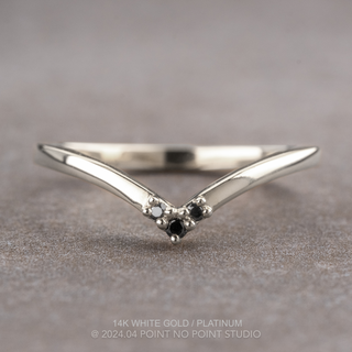 Quinn Wedding Ring, 3 Black Diamond, Loaf Band