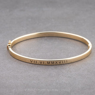 4mm Engraved 7" Hinged Bangle, 14k Yellow Gold