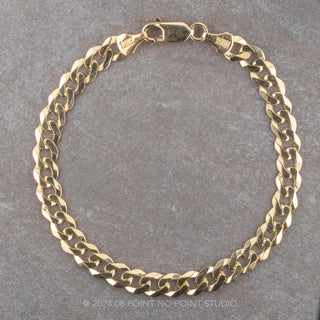 7mm Curb, 8" Chain Bracelet, 14k Yellow Gold