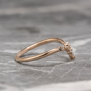 White and Black Diamond Wedding Ring, Flora Setting, 14K Rose Gold