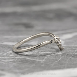 White and Black Diamond Wedding Ring, Flora Setting, 14K White Gold