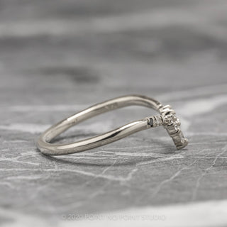 White and Black Diamond Wedding Ring, Flora Setting, Platinum