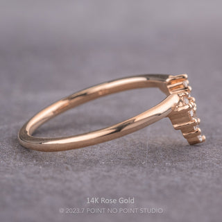 Petite Sage Wedding Ring, 7 Diamond