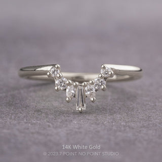 Petite Sage Wedding Ring, 7 Diamond