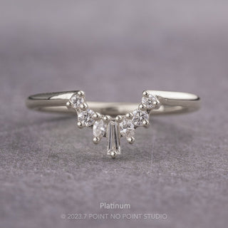 Petite Sage Wedding Ring, 7 Diamond