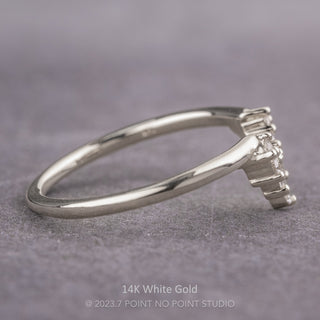 Petite Sage Wedding Ring, 7 Diamond