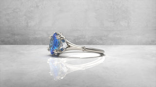 Custom Hexagon Sapphire Cat Engagement Ring