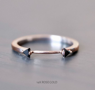 Blake Wedding Ring Cuff, 2 Black Triangle Diamond
