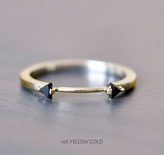 Blake Wedding Ring Cuff, 2 Black Triangle Diamond