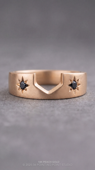 Estrella Wedding Ring, 2 Black Diamond, 5mm Matte