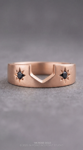 Estrella Wedding Ring, 2 Black Diamond, 5mm Matte