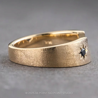 Estrella Wedding Ring, 2 Black Diamond, 5mm Matte