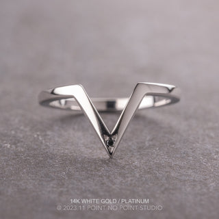 Victoria Wedding Ring, Single Black Diamond